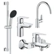 Комплект змішувачів для ванної кімнати та кухні Grohe QuickFix Start Edge (UA202501SK) - изображение 1