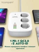 Мережевий подовжувач фільтр, розетка розумна LDNIO, WiFi Управління, 3 розетки, 3USB/1Type-C, 2500W, Білий - зображення 10