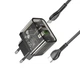Сетевое зарядное устройство HOCO N34 Dazzling dual-port PD20W+QC3.0 charger set(Type-C to Type-C) Transparent - изображение 2