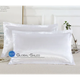 Атласное Бело-Голубое полуторное постельное белье Moka Textile 145*210 - изображение 3