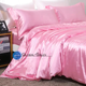 Атласное Розовое полуторное постельное белье Moka Textile 145*210 - изображение 4
