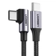 Кабель UGREEN US255 USB-C to USB-C 90˚ 60W QC4.0 PD3.0 3A 2m Black/Gray (50125) - зображення 2