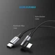 Кабель UGREEN US255 USB-C to USB-C 90˚ 60W QC4.0 PD3.0 3A 2m Black/Gray (50125) - зображення 7