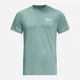 Футболка хлопковая длинная мужская Jack Wolfskin Essential T M 1808382-E0180 L Бирюзовая (4064886437660) - изображение 6