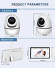 Видеоняня Baby Monitor ABM501-USB с 5-дюймовым LCD монитором, датчиком звука, ночное виденье, беспроводная, поворотная радионяня, измерение температуры - изображение 2