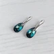 Серьги Hand Made с каплями Swarovski насыщенного синего цвета с переливами - изображение 3