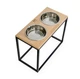 Миски на підставці Harley and Cho Dinner Natural wood + Black XXL40 64x32x40cm висота/ Миски 2,6л / Діаметр 24 см Натуральний + чорний (HC-003300087) - зображення 1