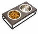 Миски на підставці Harley and Cho Lunch Bar Brown wood + Black M 42x21x10cm / Миски по 0,75л Коричневий + чорний (HC-003300033) - зображення 2