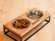 Миски на підставці Harley and Cho Lunch Bar Natural wood + Black M 42x21x10cm / Миски по 0,75л Натуральний + чорний (HC-003300003) - зображення 3