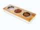 Три миски на подставке Harley and Cho Lunch Bar Natural Wood + White S 54x18x7cm / Миски по 0,45л Натуральный + белый (HC-003300090) - изображение 2