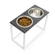 Миски на підставці Harley and Cho Dinner Brown wood + White XL20 52x26x20cm висота/ Миски 1,8л / Діаметр 20 см Коричневий + білий (HC-003300055) - зображення 2