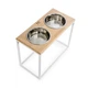 Миски на підставці Harley and Cho Dinner Natural wood + White XL40 52x26x40cm висота/ Миски 1,8л / Діаметр 20 см Натуральний + білий (HC-003300028) - зображення 2