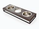 Три миски на подставке Harley and Cho Lunch Bar Brown wood+Black S 54x18x7cm / Миски по 0,45л Коричневый+черный (HC-003300099) - изображение 1