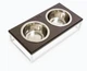 Миски на подставке Harley and Cho Lunch Bar Brown wood + White M 42x21x10cm / Миски по 0,75л Коричневый + белый (HC-003300047) - изображение 1