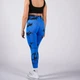 Леггинсы женские спортивные с пуш-ап Tie Dye 18709 L синий мрамор 5031213 - изображение 3
