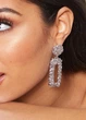Серьги женские рельефные прямоугольники PrettyLittleThing Серебристые 12352 - изображение 1
