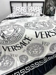 Плед велсофт полуторний 145х220 принт Versace білий - зображення 2