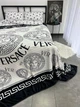 Плед велсофт полуторний 145х220 принт Versace білий - зображення 5