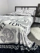 Плед велсофт полуторний 145х220 принт Versace білий - зображення 7