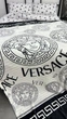 Плед велсофт полуторний 145х220 принт Versace білий - зображення 9