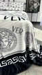 Плед велсофт полуторний 145х220 принт Versace білий - зображення 10