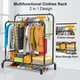 Двойная стойка вешалка для одежды и обуви Smart Loft Master Rack стальная с полкой Black - изображение 2