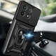 Чехол Fiji Camera Defence для Poco X6 Pro 5G бампер с защитой камеры и подставкой Black - изображение 4