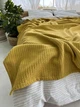 Покрывало ZEINTEX Косичка хлопковое горчичное 180х220 см - изображение 4