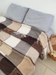 Плед Vladi Wool Cube шерстяной в клетку 170x210 см коричневый - изображение 4