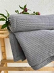 Покрывало ZEINTEX Косичка хлопковое темно-серое 230х260 см - изображение 2