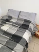 Плед Vladi Wool Cube шерстяной в клетку 200х220 см серый - изображение 1