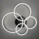 Сучасний LED світильник на 4 кільця у чорному корпусі | Line F | Арт. A 55021/4 BK - зображення 1