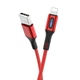 Кабель Hoco U79 з індикатором USB to Lightning, 2.4А, 1.2m, red - зображення 2