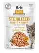 Корм вологий для стерилізованих котів Brit Care Cat Sterilized філе в соусі з лососем та тунцем, пауч, 85 г, артикул 101044 - зображення 1