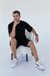 Мужской костюм шорты и футболка Kraya хлопок L-XL Черный - изображение 3