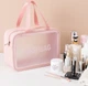 Водонепроницаемая розовая косметичка Washbag, органайзер для косметики 30*10*21 см - изображение 4