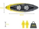 Надувная лодка Intex 68307 Explorer K2 двухместная байдарка каяк с килем надувным дном ,веслами и насосом 312 х 91 см - изображение 2