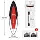 Надувная лодка Intex 68307 Explorer K2 двухместная байдарка каяк с килем надувным дном ,веслами и насосом 312 х 91 см - изображение 5