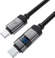Кабель Acefast C15-03 USB-C to USB-C zinc alloy digital display braided charging data cable Black (6974316283720) - изображение 3