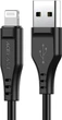Кабель Acefast C3-02 USB to iP 2.4A, 1.2 м, TPE, TPE connectors, Black (AFC3-02B) - изображение 1