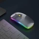 Мышка беспроводная компьютерная Lem Berger бесшумная двухрежимная на Bluetooth и фишку 2,4GHz, 1600 DPI, с RGB подсветкой, серая, G8159-3, 3309905 - изображение 2