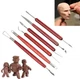 Набор двусторонних стеков для лепки и гончарства Pottery Tools гончарные стеки - инструменты для глины / пластелина / керамики, 6 шт, красные (100780002) - изображение 10
