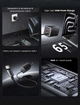Сетевое зарядное устройство Usams GaN 65W ACC 3-port Fast Charger With Type-C Cable (CC266) Black - изображение 5