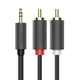 Інсертний кабель UGREEN AV102 3.5mm Male to 2xRCA Male 1m Black (10772) - зображення 3