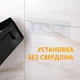 Тримач для туалетного паперу з полицею чорний - зображення 5