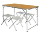 Стол складной для пикника Folding Table с 4 стульями набор мебели для кемпинга рыбалки дачи 120х60 см белый с алюминиевым каркасом и отверстием для зонта портативный складной стол чемодан для комфортного отдыха на природе - изображение 1