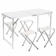 Стол складной для пикника Folding Table с 4 стульями набор мебели для кемпинга рыбалки дачи 120х60 см белый с алюминиевым каркасом и отверстием для зонта портативный складной стол чемодан для комфортного отдыха на природе - изображение 6