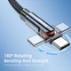 Зарядный кабель ESSAGER USB з обертаючим конектором Micro USB 3A 1метр - зображення 2