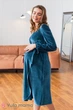 Платье на запах для беременных и кормящих из вельвета с люрексом Jen Юла Мама размер S Зеленый - изображение 2