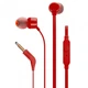Наушники JBL T110 Tune проводная гарнитура красная - изображение 1